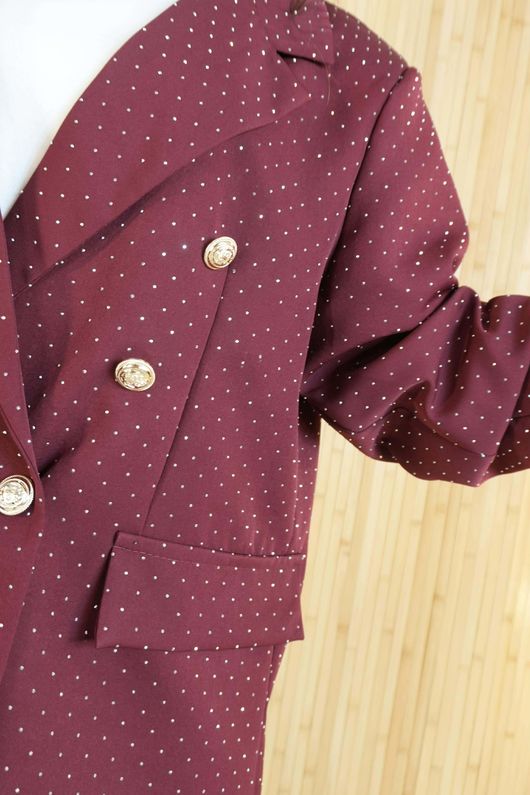 Stella Micro Stud Classic Blazer Burgundy /8=